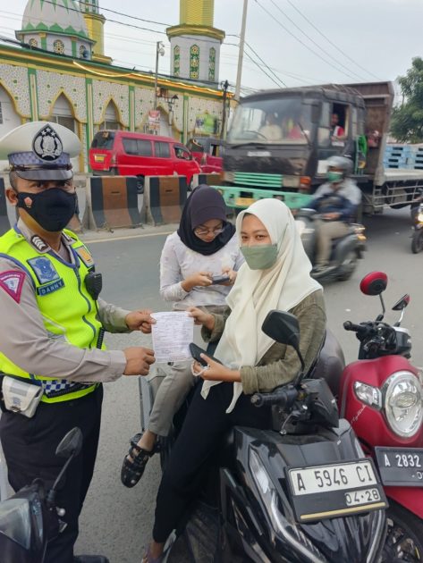 Hari ke Empat Ops Patuh Maung 2024 Satlantas Polres Serang  Berikan Teguran Simpatik.