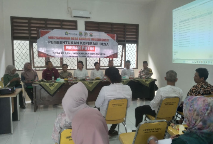 Jajaran Pengurus Kopdes Merah Putih di Desa Parahu Dibentuk Hasil Musyawarah Tetap
